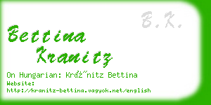 bettina kranitz business card